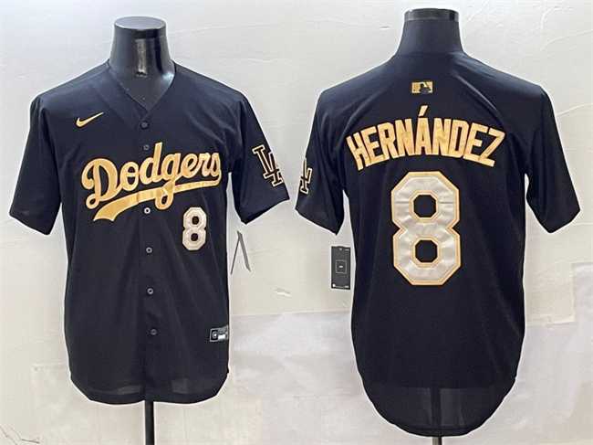 Men%27s Los Angeles Dodgers #8 Enrique Hernandez Black Gold Limited Stitched Jersey->los angeles dodgers->MLB Jersey